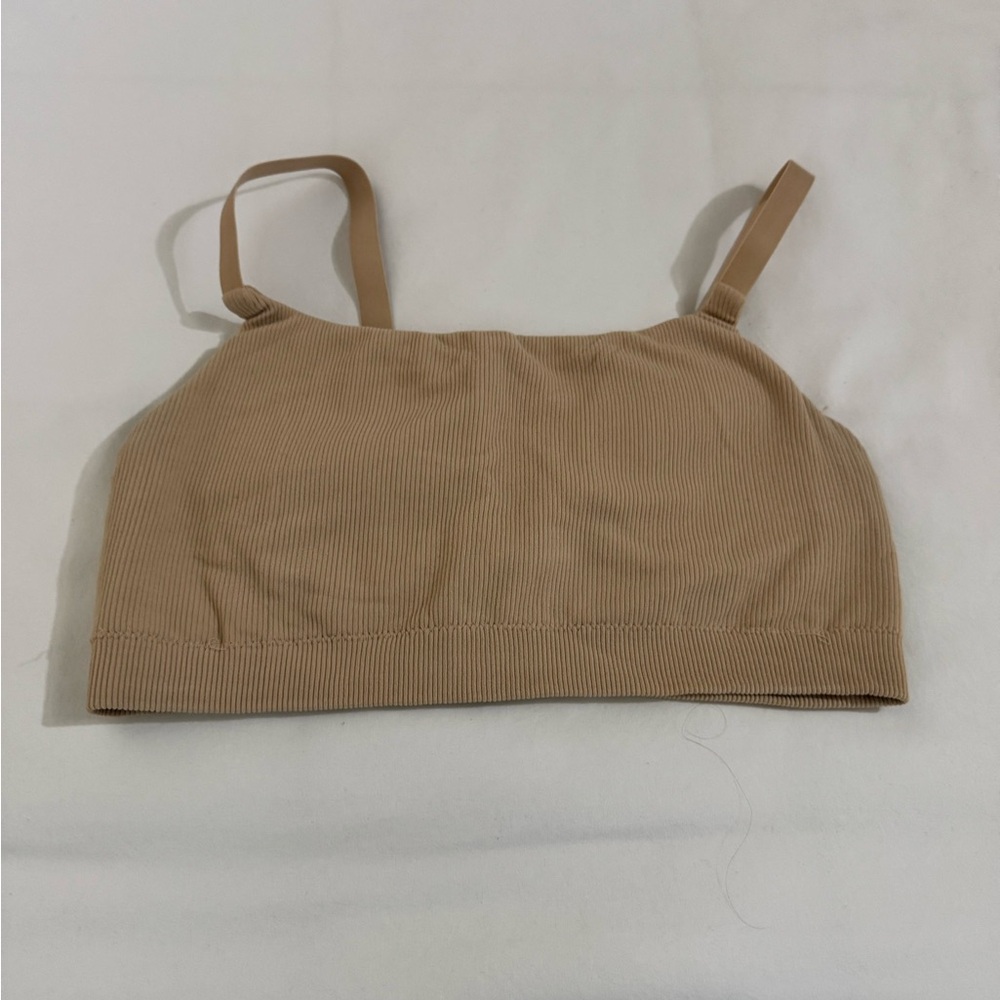 Aerie Real Me Beige Ribbed Bralette